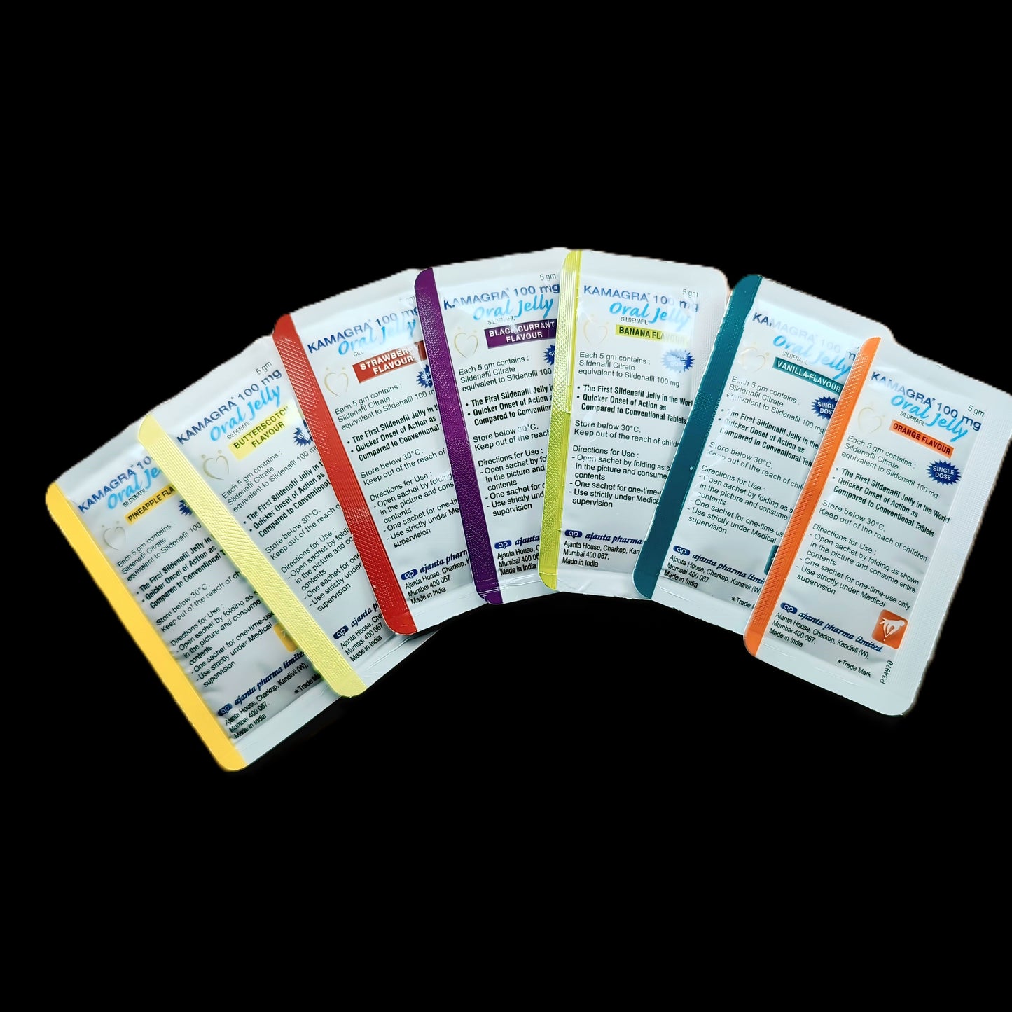Original Kamagra Flavored Jelly 100mg Silden@fil | 7 Sachets