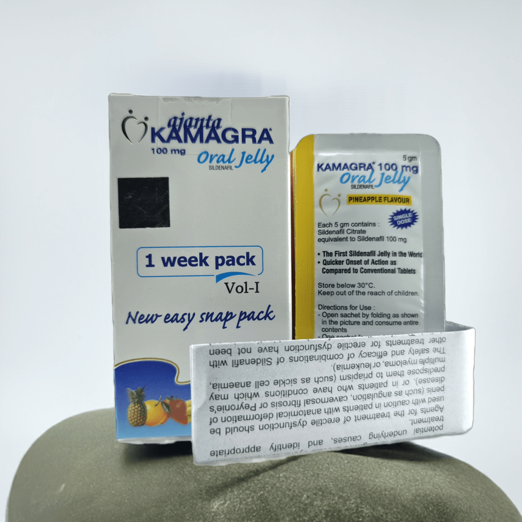 Original Kamagra Flavored Jelly 100mg Silden@fil | 7 Sachets