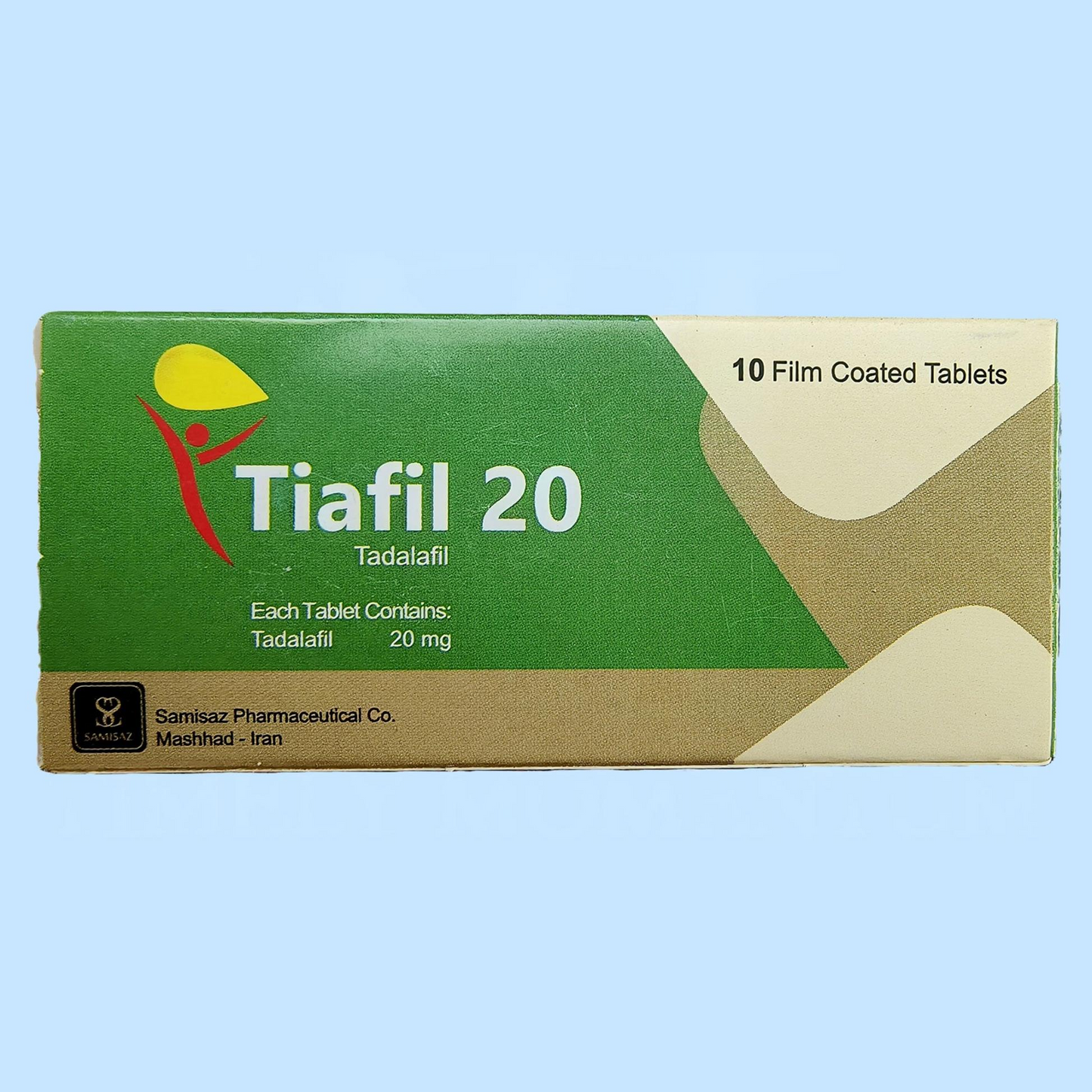 Original Tiafil 20mg (Tad@l@fil 20mg) - Iranian Imported Formula - 10 Tablets